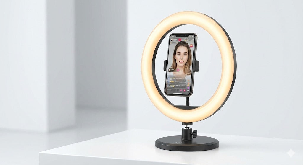 Station de Création avec Ring Light LED Intégrée – Éclairage Pro pour Streaming & Visio
